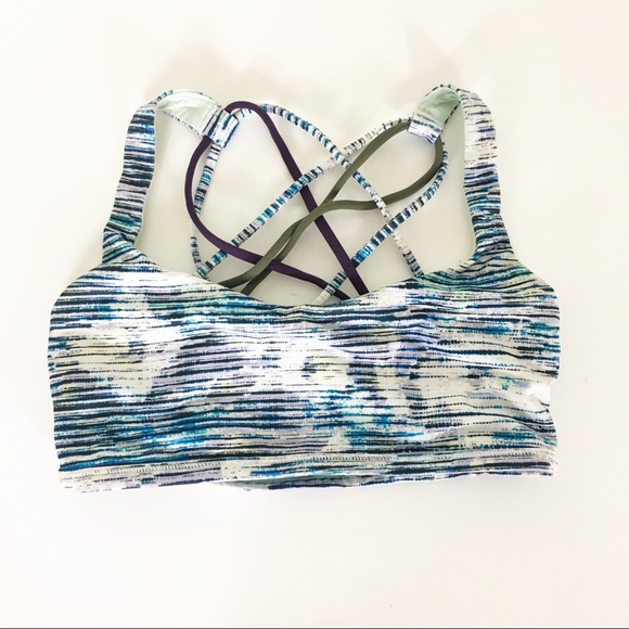 lululemon athletica Other - Lululemon Blue Striped Free To Be Wild Sports Bra